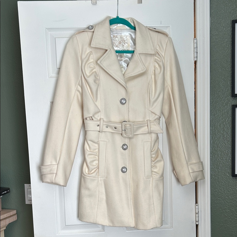 NWT Arden B Elegant Cream Trench Coat